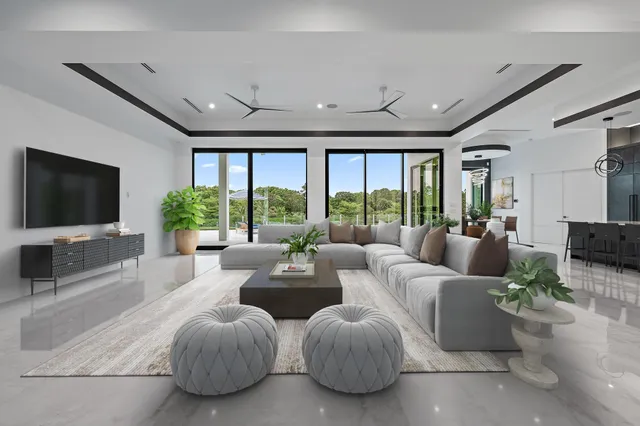 a view of a floor to ceiling window and a room