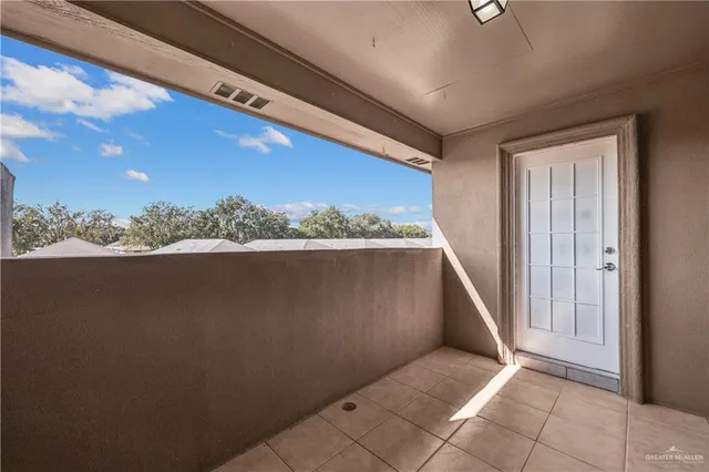 a view of balcony and ocean view