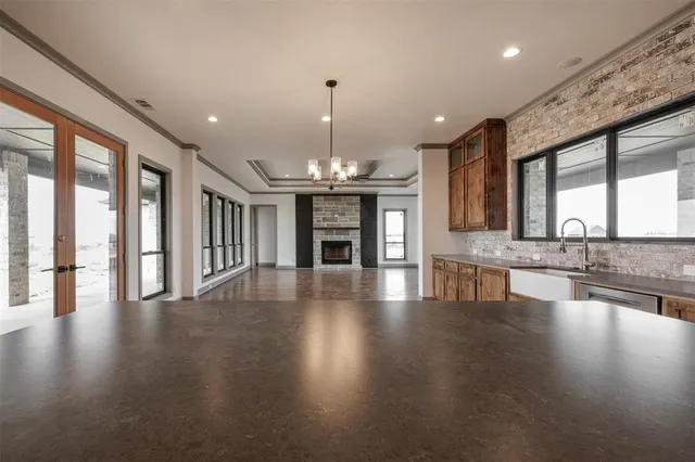 a view of a lobby with furniture and floor to ceiling window