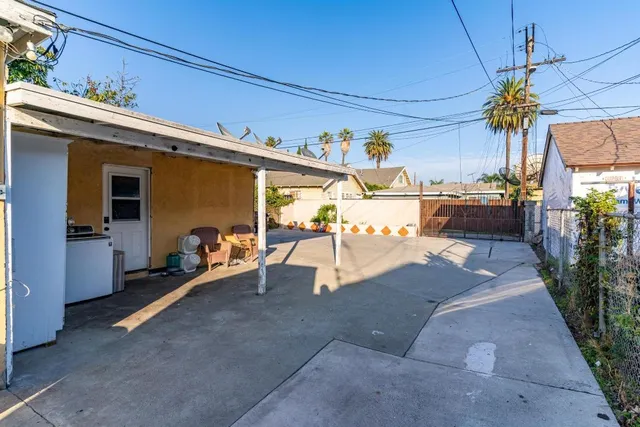 a view of a porch with a tv