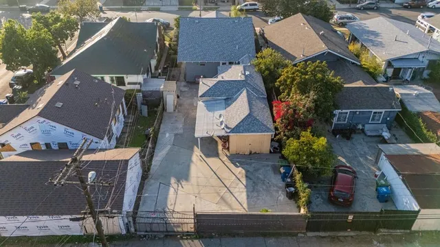 an aerial view of multiple houses
