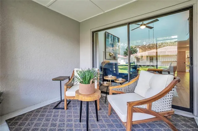 a outdoor space with furniture