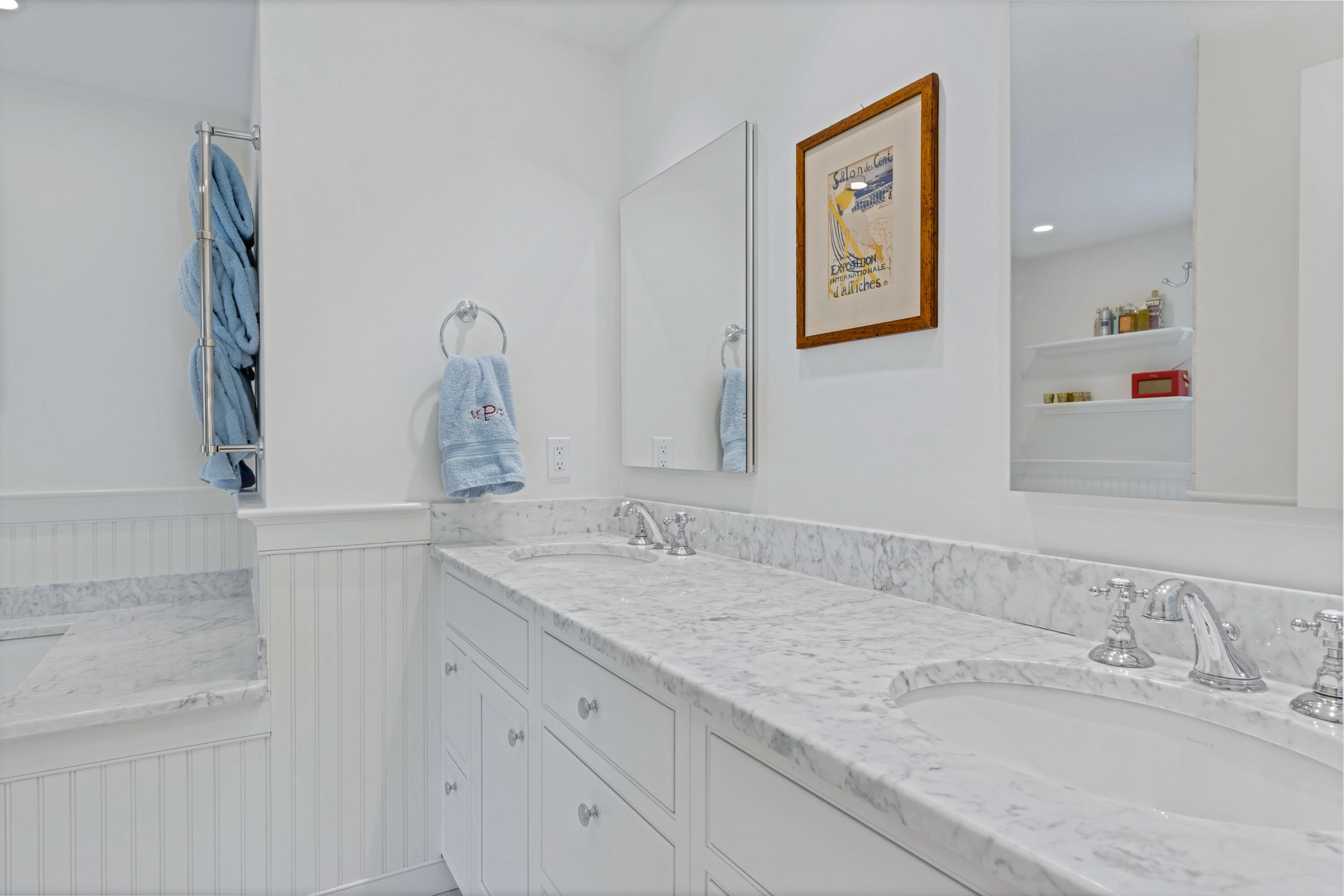 88 Round Cove Road Chatham, MA 02633 - Photo 38 of 58 a bathroom with a granite countertop sink and a mirror