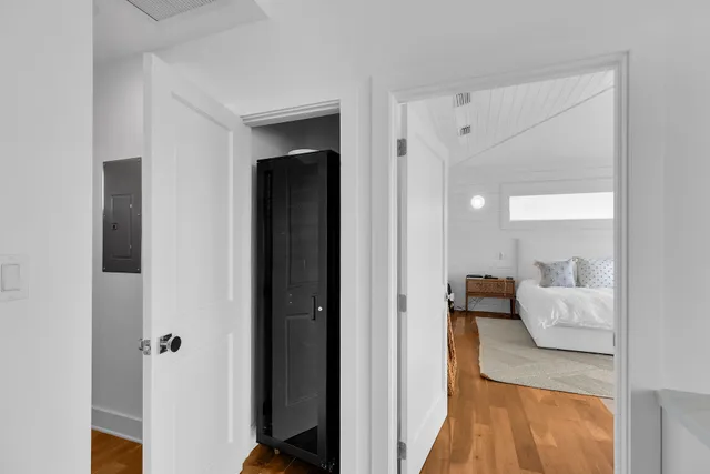 a en suite bathroom with a sink and mirror