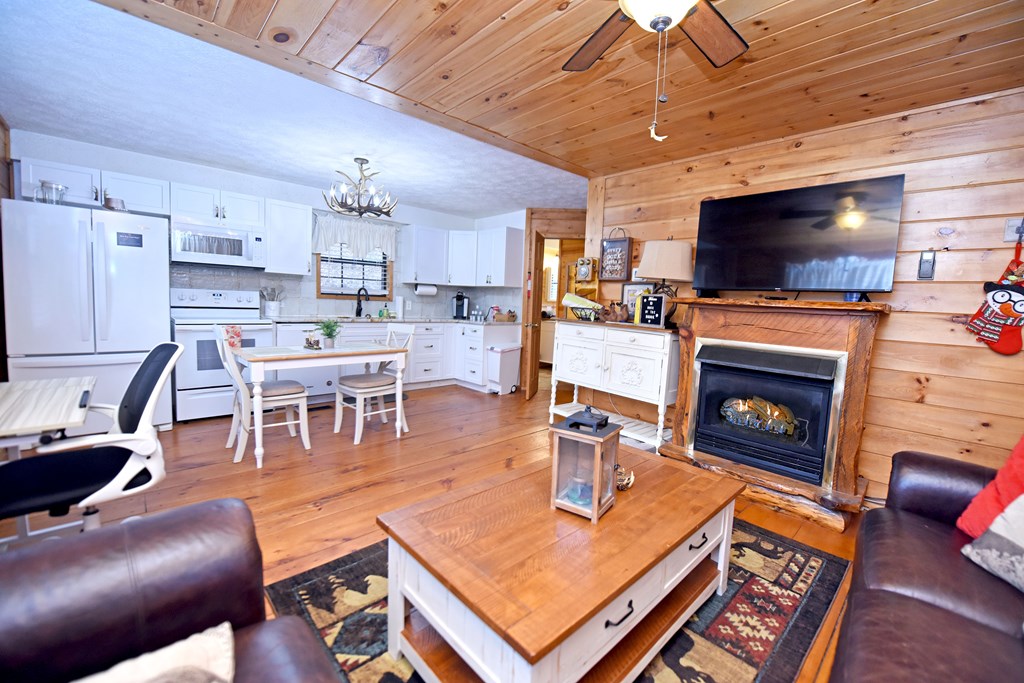 266 Mabry Lane Morganton, GA 30560 - Photo 29 of 37 a living room with furniture a flat screen tv and a fireplace