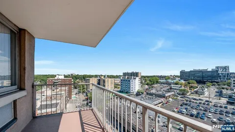 a view of city from balcony
