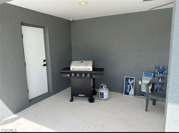 a room with a desk and chair
