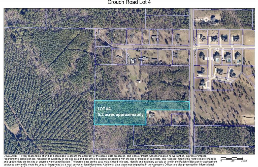 0 Crouch Road, Unit 4 Benton, LA 71006 - Photo 2 of 5 Property Parcel Map. Displaying the outline and acreage of Lot 4 on Crouch Road