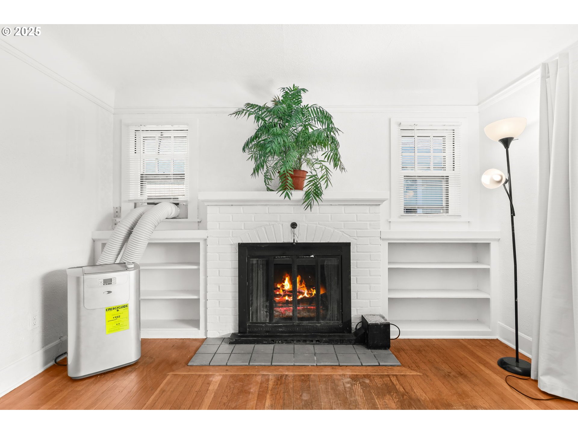 8233 Northeast Tillamook Street Portland, OR 97220 - Photo 10 of 46 a living room with a fireplace furniture and a potted plant