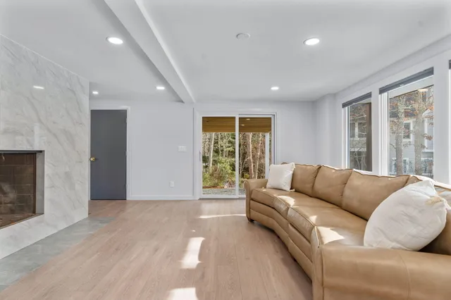 an empty room with windows