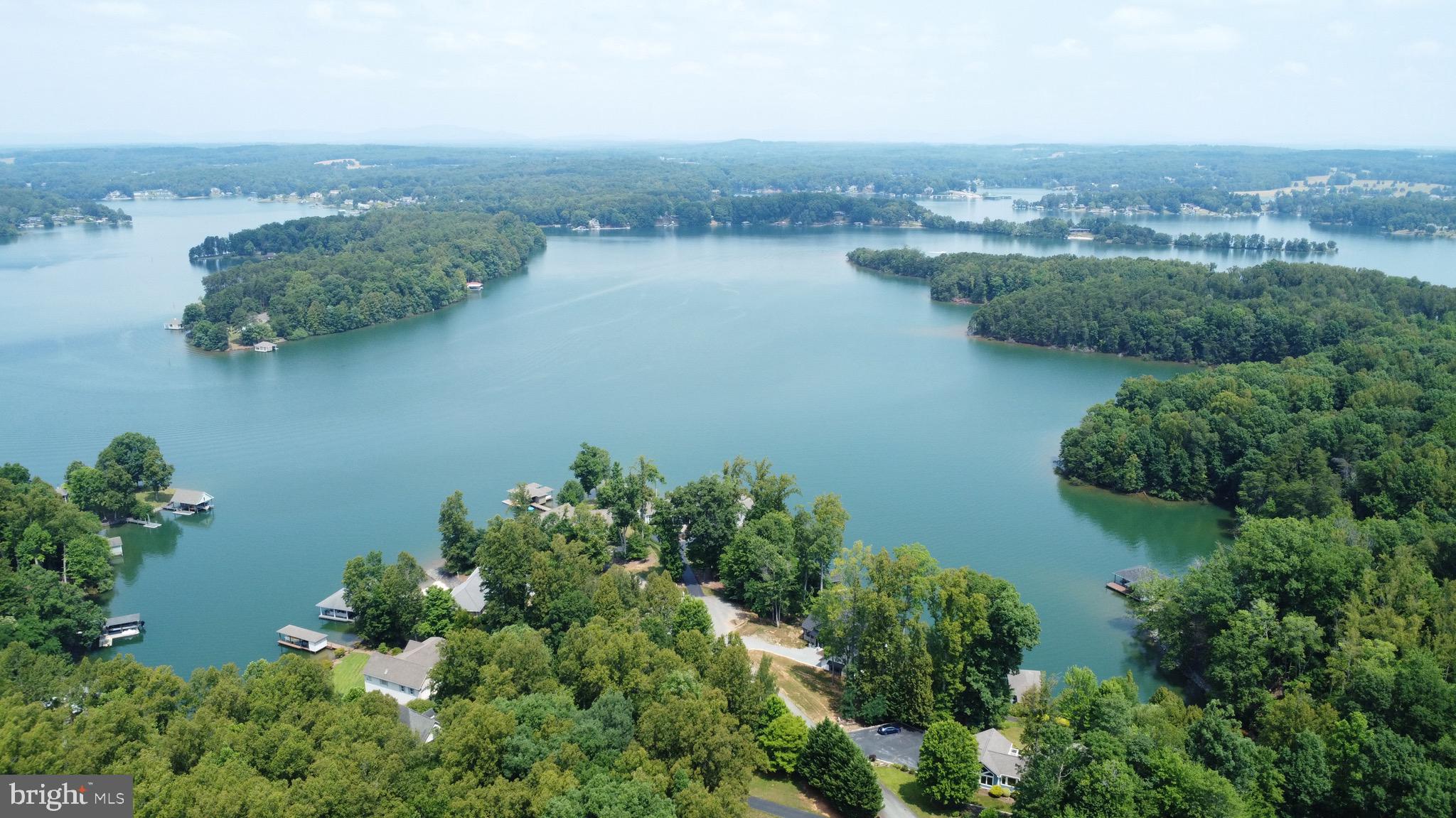 174 Virginia Key Trail Union Hall, VA 24176 - Photo 68 of 85 an aerial view of green landscape with trees houses and lake view