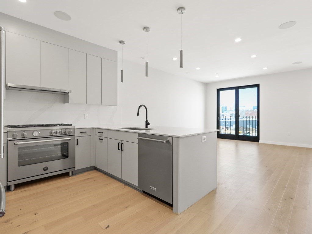 340 West 2nd Street, Unit 8 Boston, MA 02127 - Photo 3 of 38 a kitchen with a sink cabinets and stainless steel appliances
