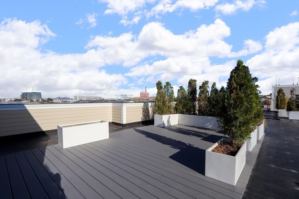 340 West 2nd Street, Unit 8 Boston, MA 02127 - Photo 31 of 38 a view of a terrace with wooden floor and city view