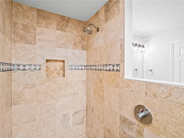a bathroom with shower