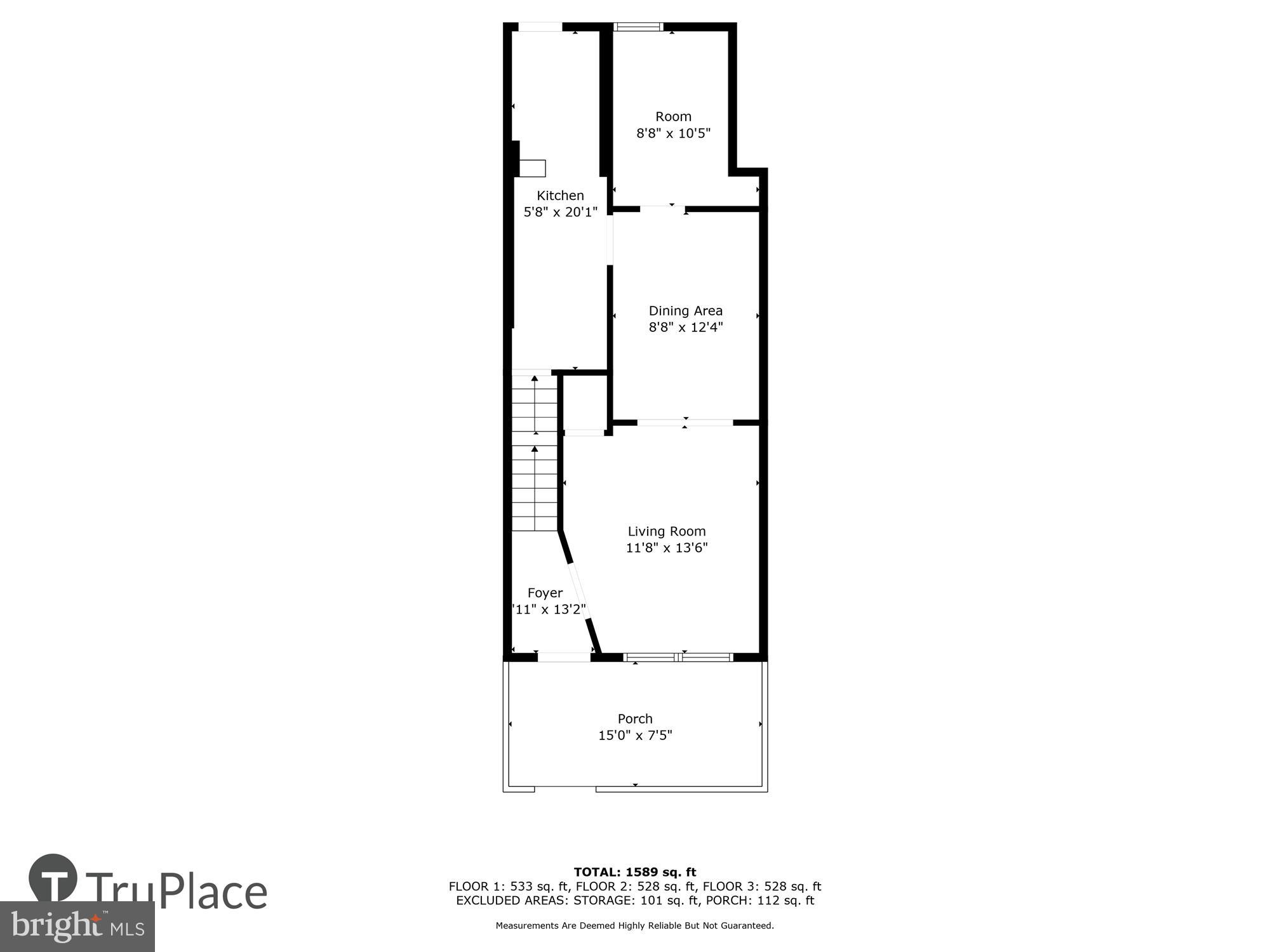 1324 Ridge Place Southeast Washington, DC 20020 - Photo 41 of 85 Main Level Labels & Measurements