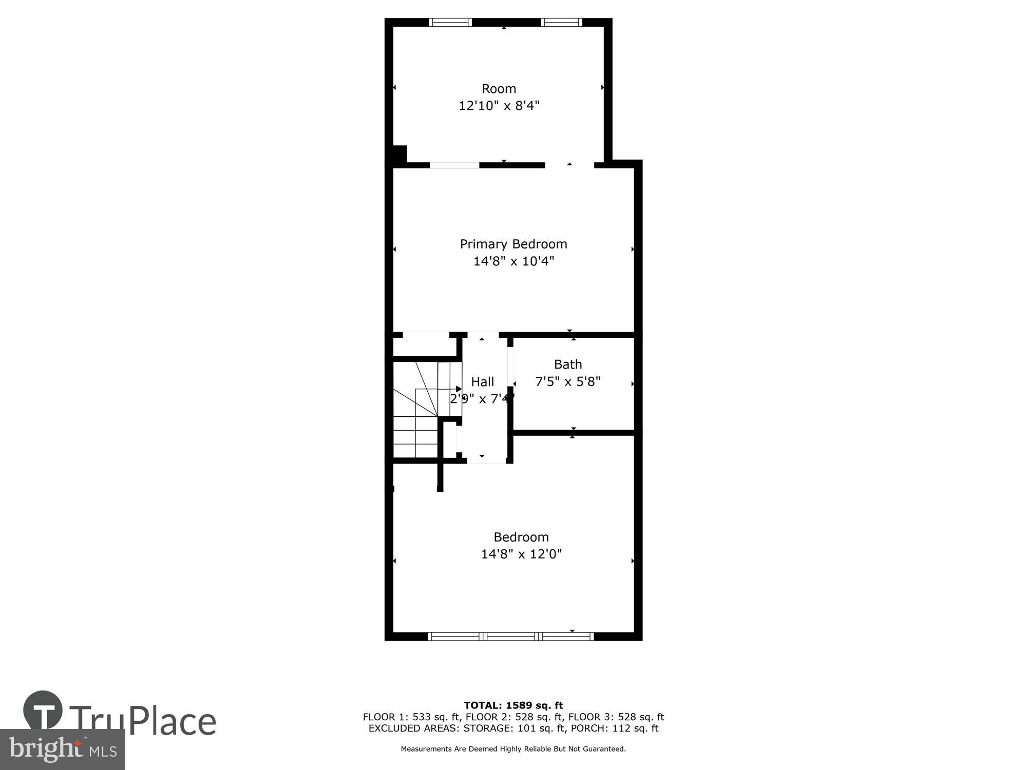 1324 Ridge Place Southeast Washington, DC 20020 - Photo 42 of 85 Upper Level Labels & Measurements