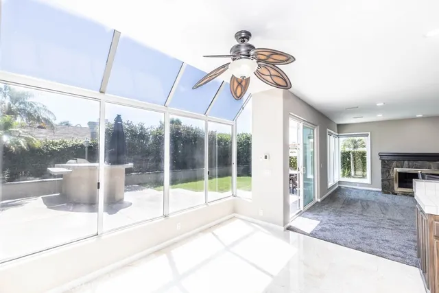 a view of a living room and a window
