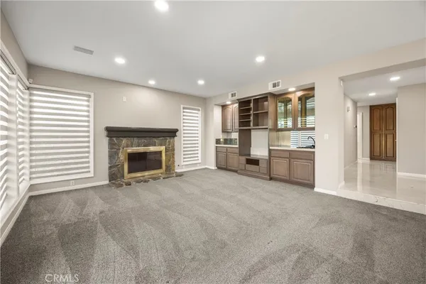 a view of a livingroom with a fireplace