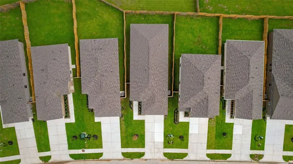 an aerial view of a house