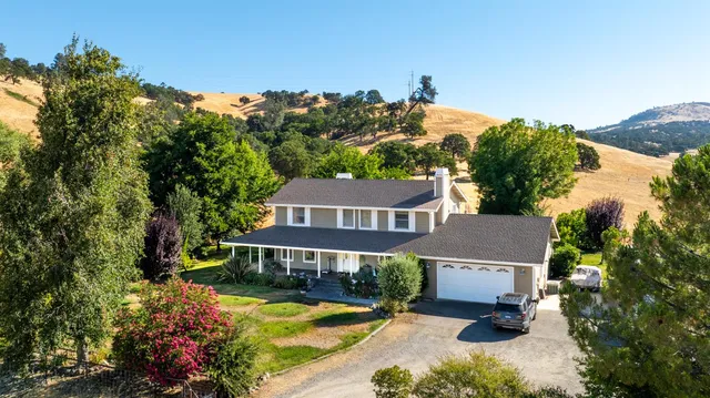 an aerial view of a house
