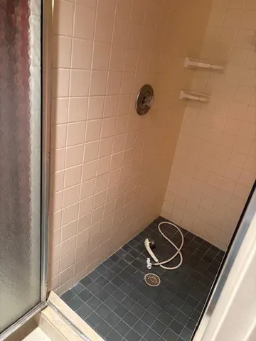 a bathroom with a toilet a sink and a shower