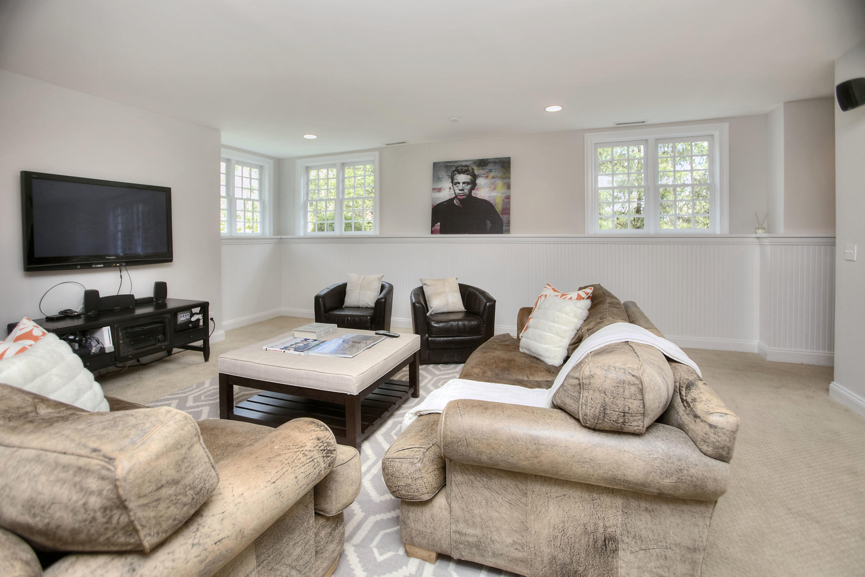 25 Point O Woods Road Darien, CT 06820 - Photo 52 of 68 a living room with furniture and a flat screen tv