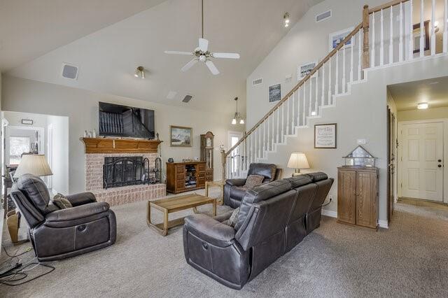 103 Ridgeway Gap Ovilla, TX 75154 - Photo 23 of 40 a living room with furniture and a fireplace