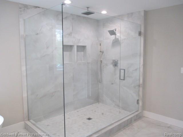 4107 Buckingham Road Royal Oak, MI 48073 - Photo 22 of 46 HUGE MASTER SHOWER W/RAINFALL AND WALL MOUNT HEADS