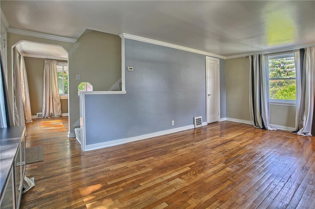 1906 Bower Hill Road Pittsburgh, PA 15243 - Photo 5 of 15 Alternate view of living room showing floor plan. Check out these hardwood floors!
