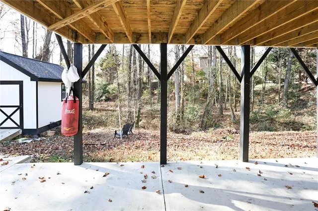 a view of backyard with green space