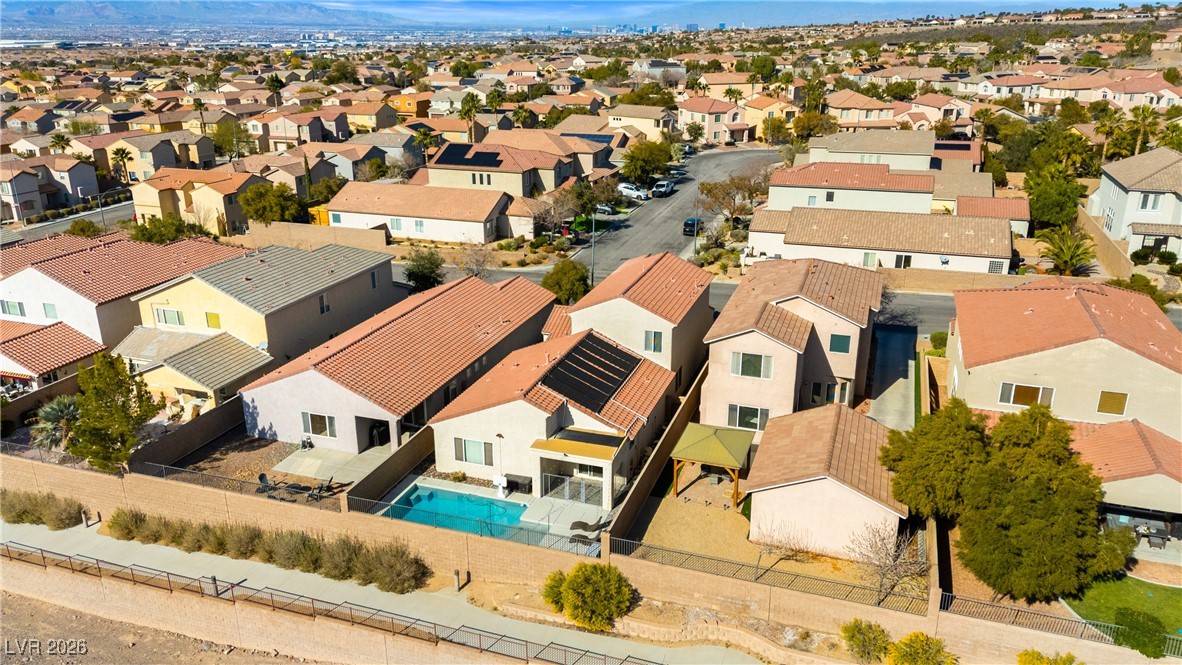 2835 Strathallan Avenue Henderson, NV 89044 - Photo 56 of 64 Aerial view of residential area featuring a pool