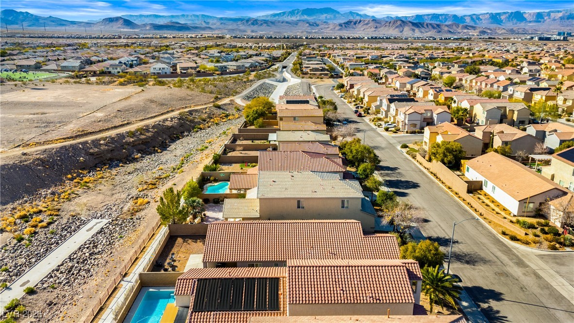 2835 Strathallan Avenue Henderson, NV 89044 - Photo 63 of 64 Aerial view of residential area with mountains