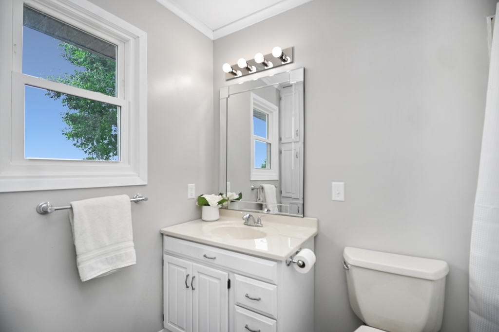 501 Carriage Hills Road Normal, IL 61761 - Photo 39 of 77 a bathroom with a toilet a sink a vanity and mirror