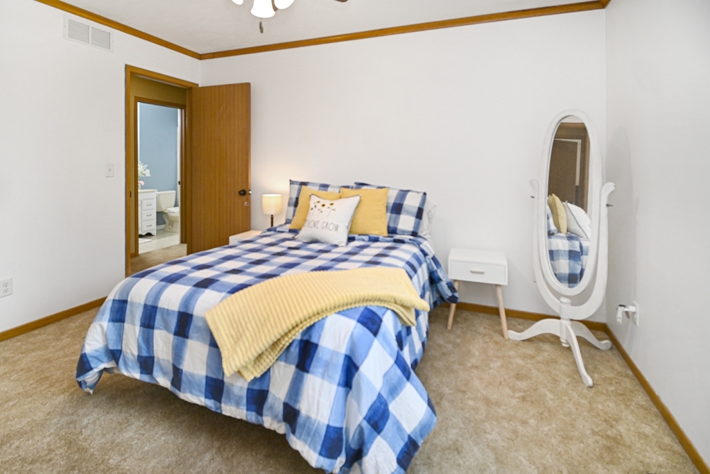 501 Carriage Hills Road Normal, IL 61761 - Photo 43 of 77 a bedroom with a bed and painting on the wall