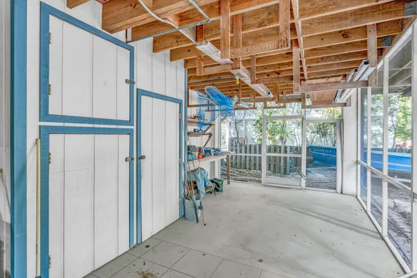 a view of backyard with green space