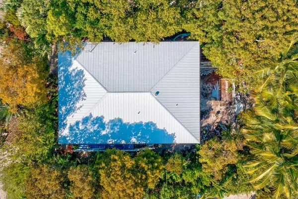 an aerial view of a house