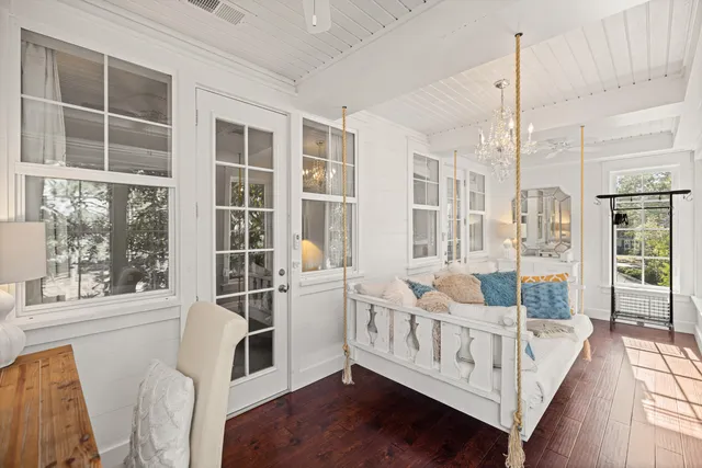 a view of entryway with wooden floor