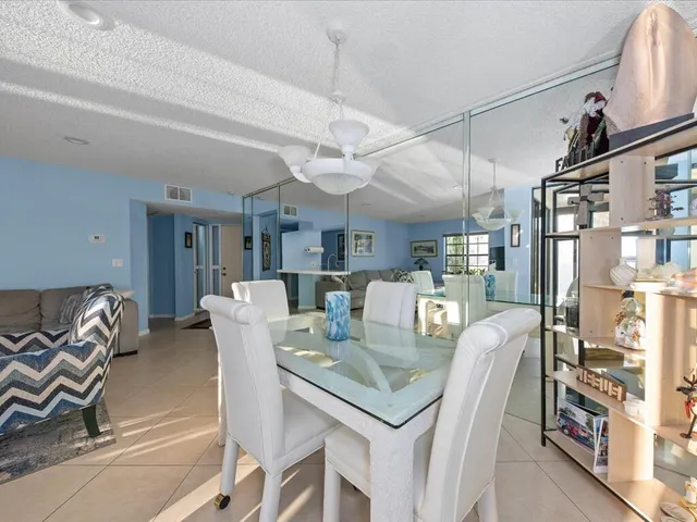 a dining room with furniture