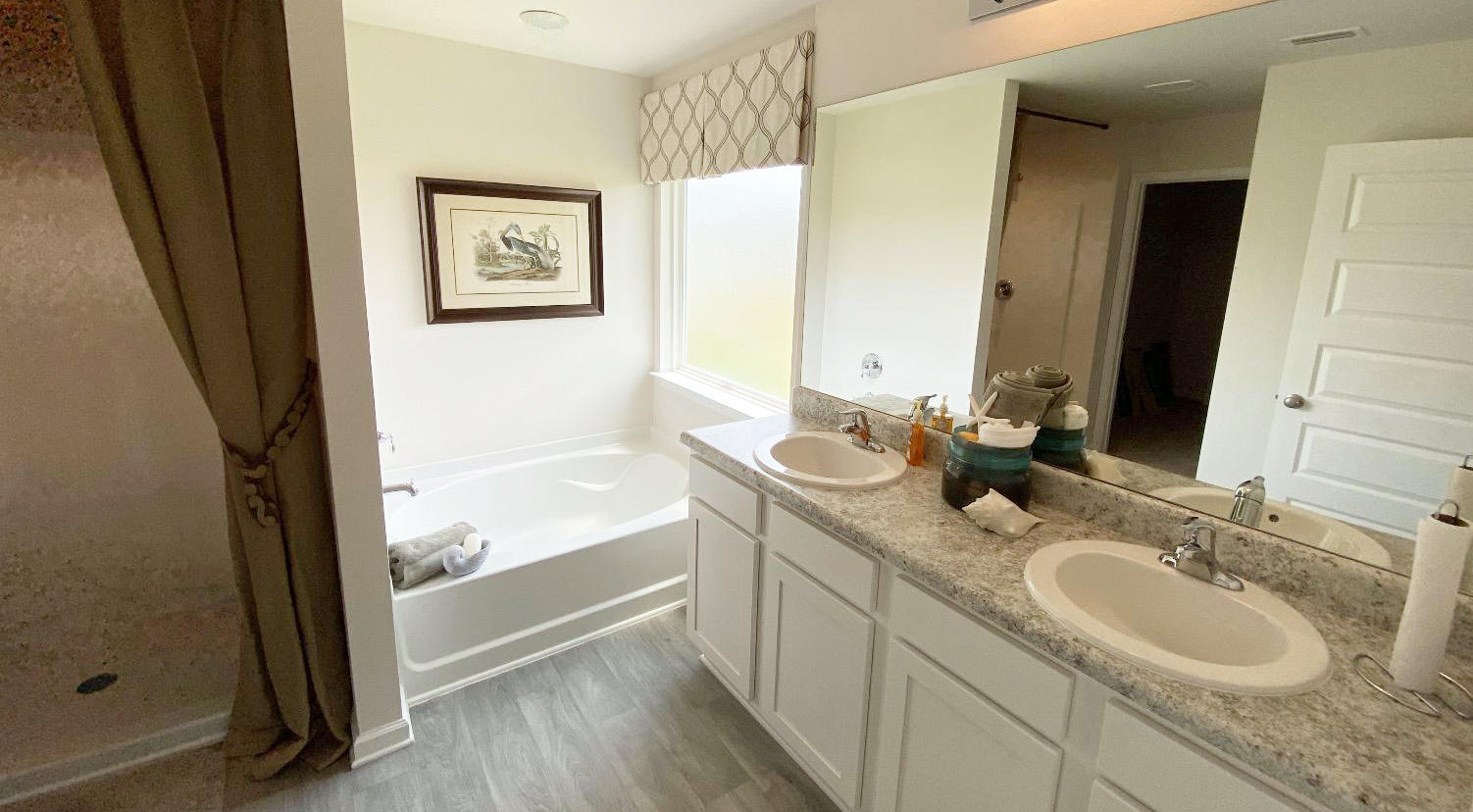 973 Indian Woman Road Santa Rosa Beach, FL 32459 - Photo 19 of 23 a bathroom with a granite countertop sink and a mirror