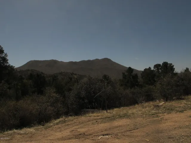 a view of mountain and a yard