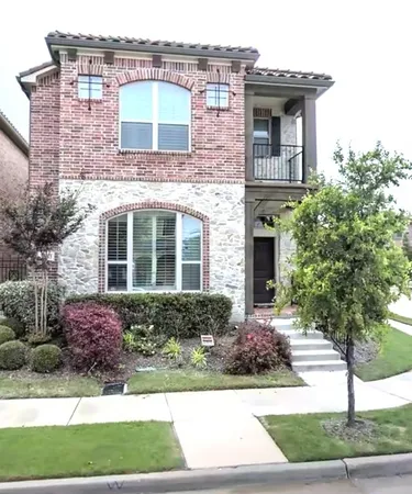 front view of a brick house