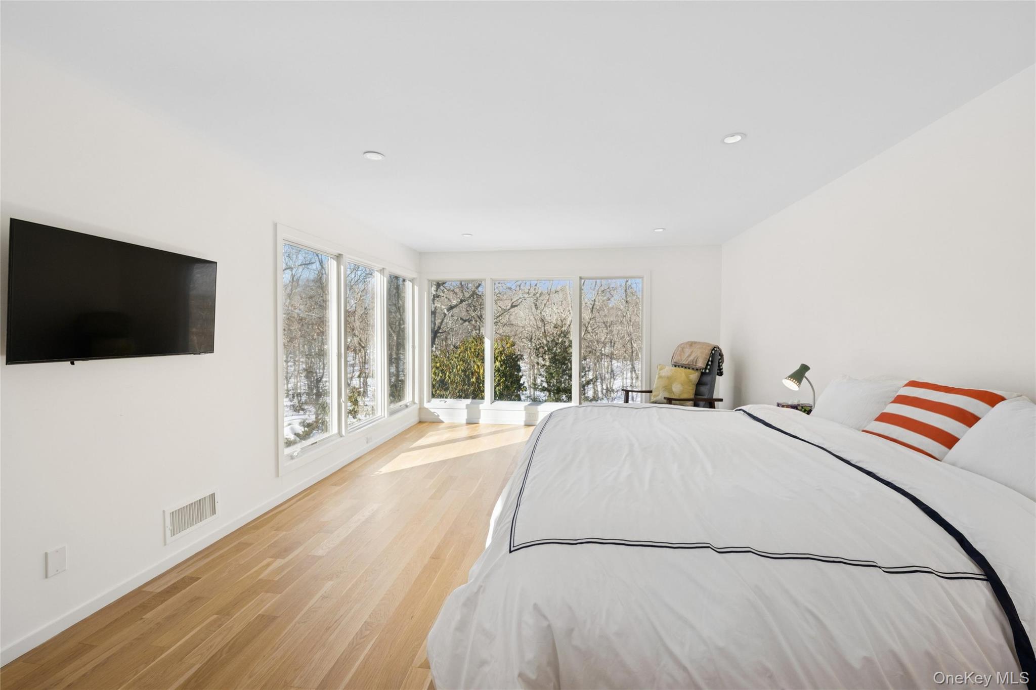 15 Rivers Road East Hampton, NY 11937 - Photo 33 of 33 a bedroom with a bed and a flat screen tv