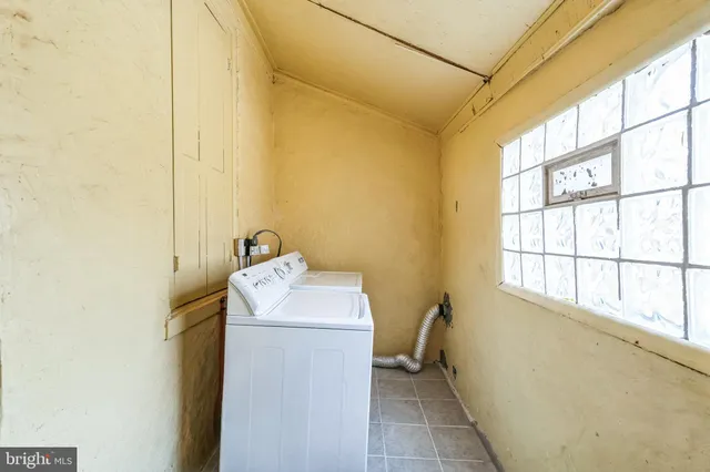 a utility room with a window