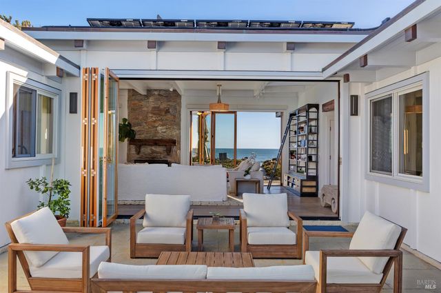 a living room with furniture