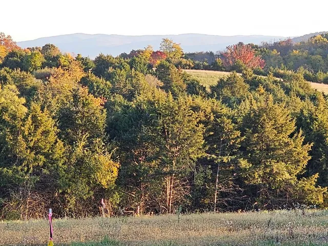 a view of an outdoor space and mountain view