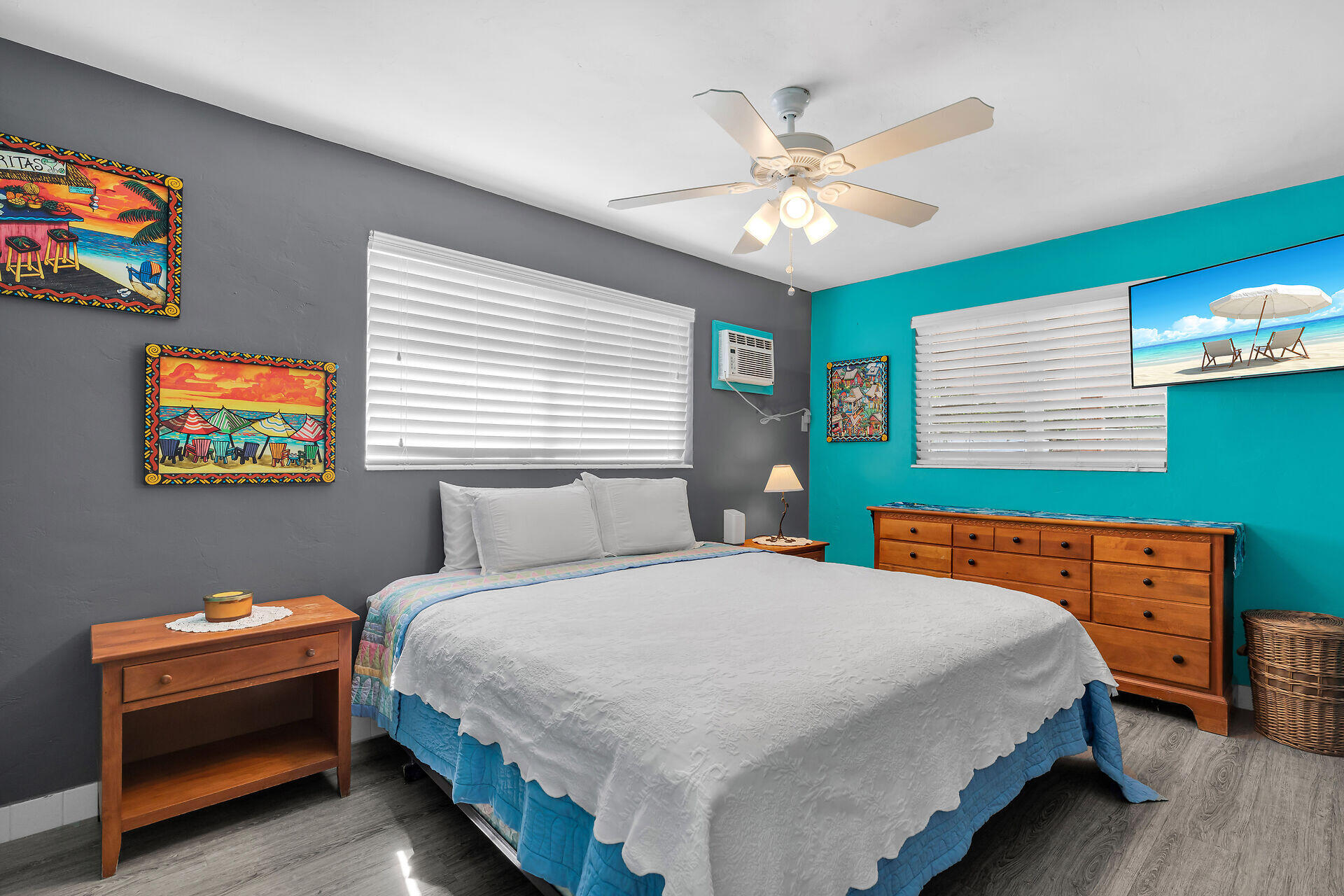 1014 17th Terrace Key West, FL 33040 - Photo 25 of 32 a bedroom with a bed and a flat screen tv