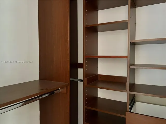 an empty room with closet