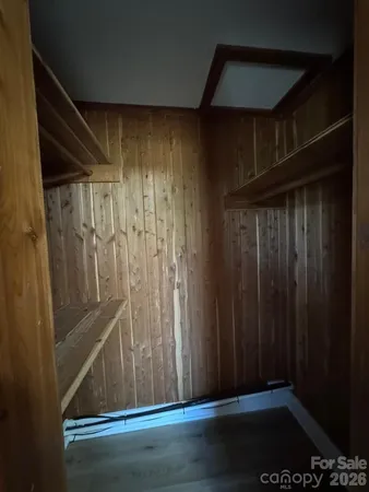 a view of wooden door