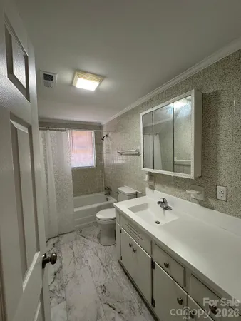 a bathroom with a sink a toilet a mirror and shower