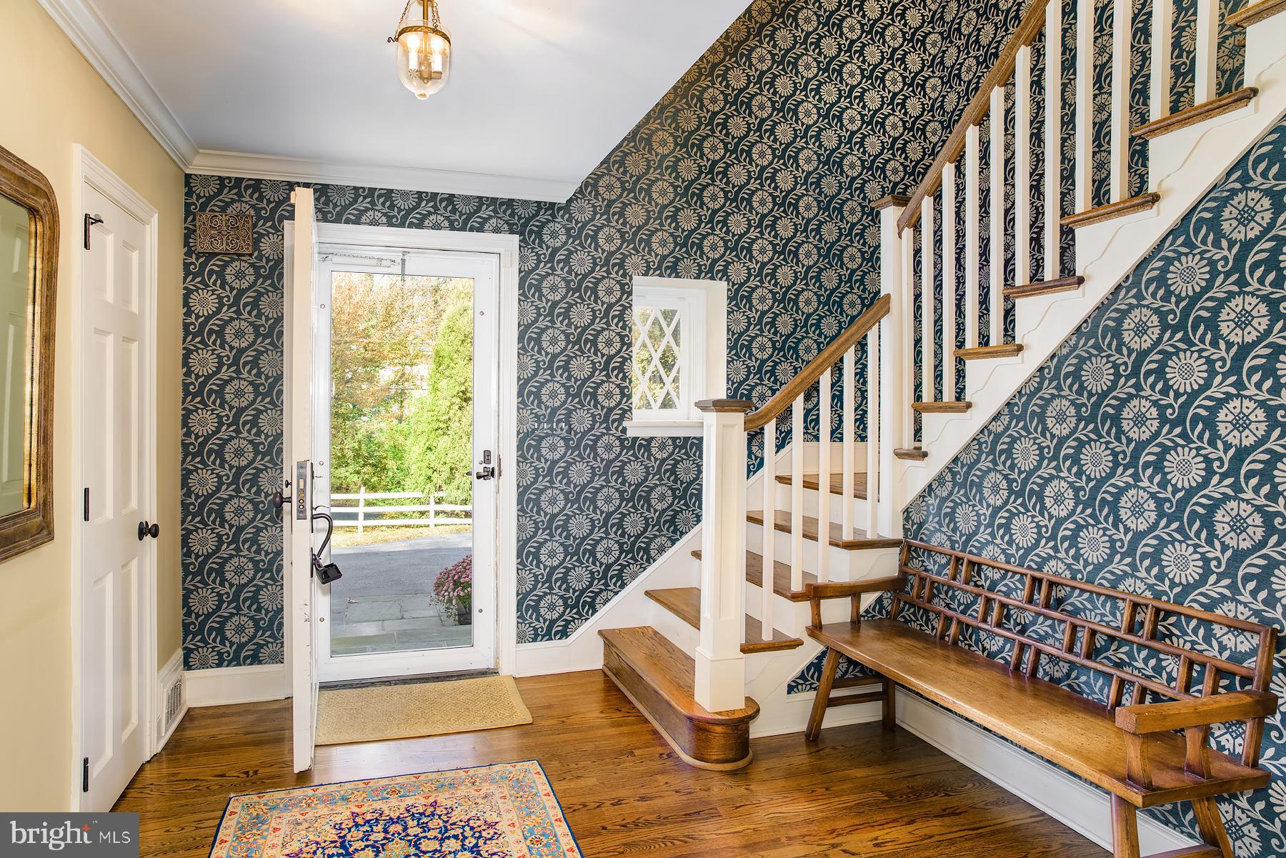 412 Righters Mill Road Narberth, PA 19072 - Photo 4 of 53 a view of entryway with wooden floor and a front door